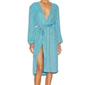 Retrofete Audrey Sequin Embellish Velvet Tie Dress Small